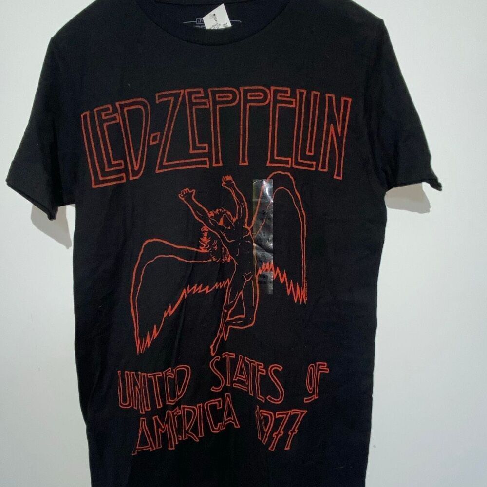 Live Nation Led Zeppelin 1977 US Tour Graphic T-Shirt Jet Black Small LZ129